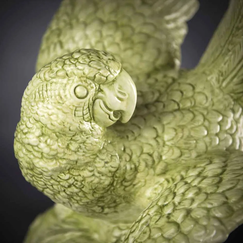 Papageienförmige Keramikfigur handgefertigt in Italien - Pagallo Viadurini