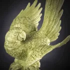 Papageienförmige Keramikfigur handgefertigt in Italien - Pagallo Viadurini