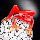 Echtfarbige eiförmige Figur mit Frosch Made in Italy - Huevo Viadurini