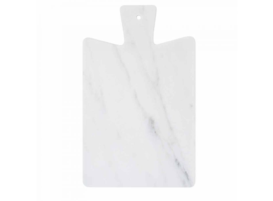 Modernes Schneidebrett aus weißem Carrara-Marmor Made in Italy - Biblon Viadurini
