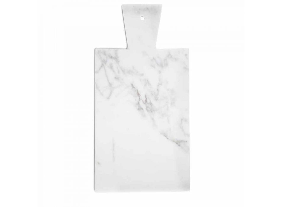 Modernes Schneidebrett aus weißem Carrara-Marmor Made in Italy - Biblon Viadurini