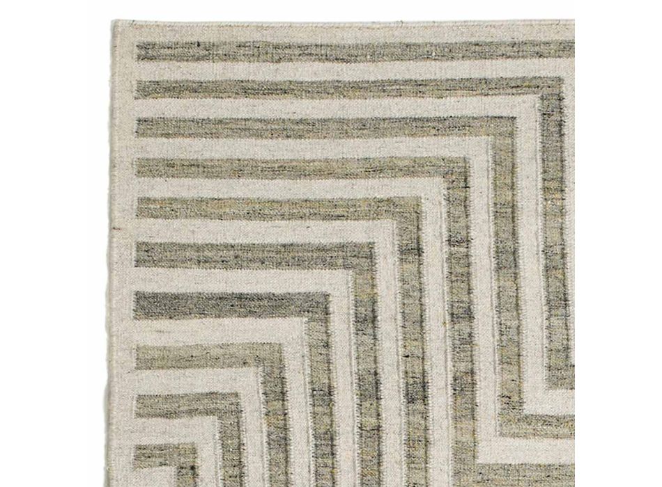 Moderner geometrisch gemusterter Wohnzimmerteppich aus Wolle und Baumwolle - Carioca