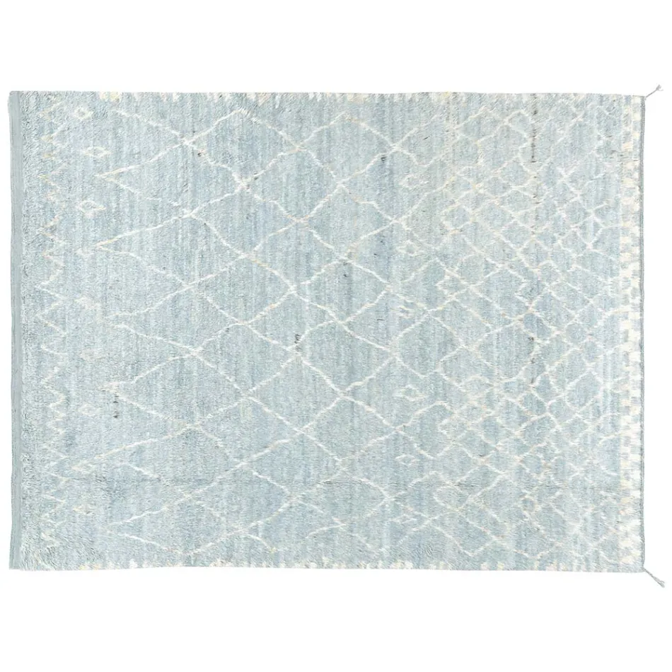 Handgefertigter Langflor-Wollteppich, handgeknüpft in der Türkei – Benedetta Viadurini