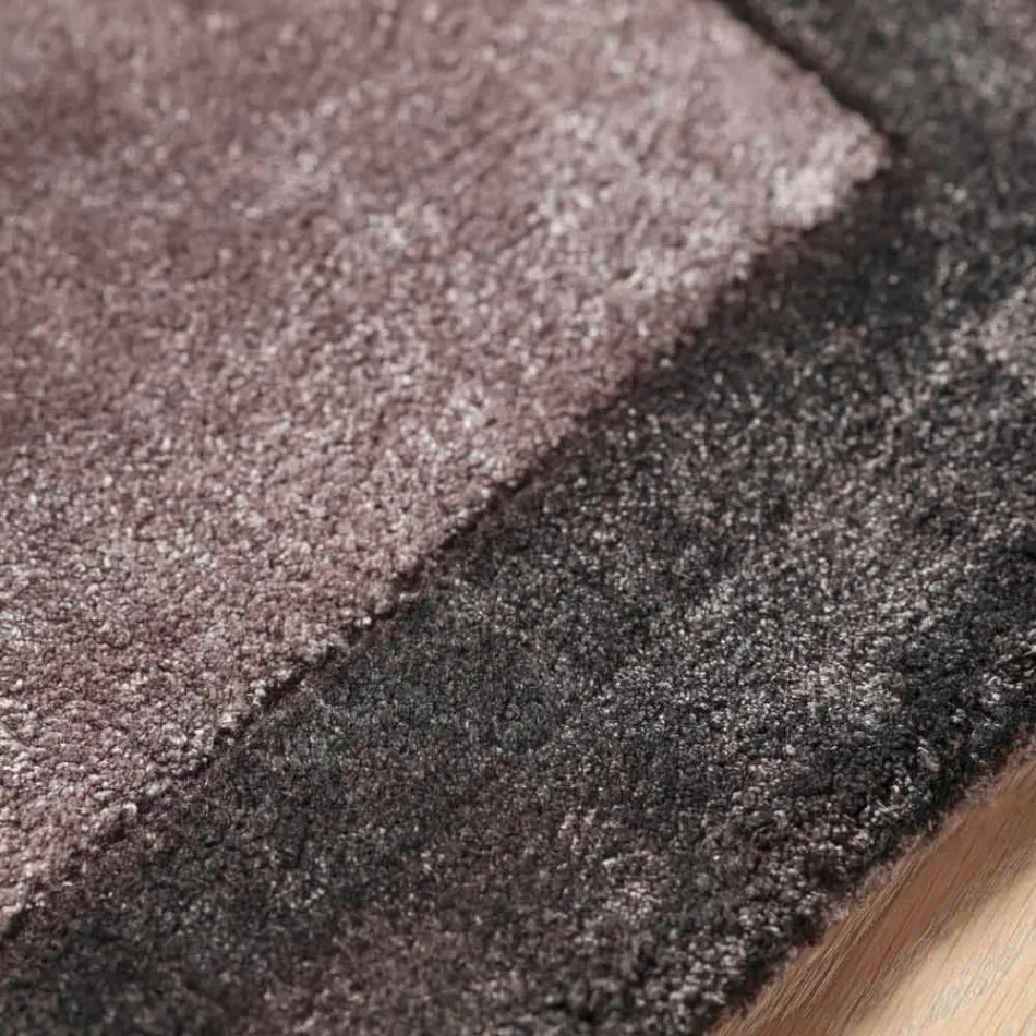 Umrandeter Teppich aus Baumwolle und farbiger Viskose für Wohnzimmer - Planetarium Viadurini