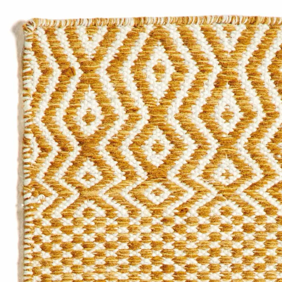 Wohnzimmerteppich im modernen Design aus handgefertigter Wolle und Baumwolle - Minera Viadurini