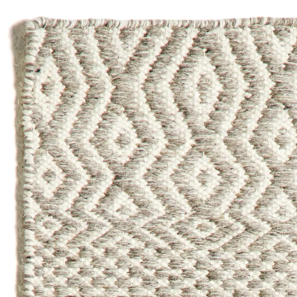 Wohnzimmerteppich im modernen Design aus handgefertigter Wolle und Baumwolle - Minera Viadurini