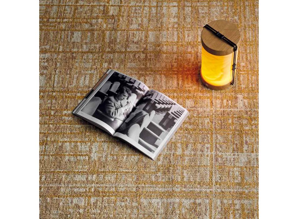 Moderner handgewebter Wohnzimmerteppich aus Wolle und Baumwolle – Neppo Viadurini