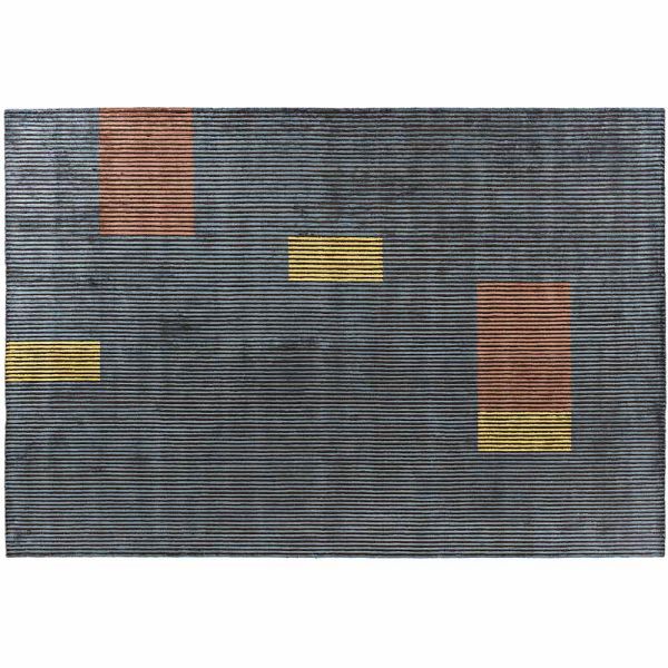 Handgefertigter modularer farbiger teppich aus viskose gewebt in indien - gilberto