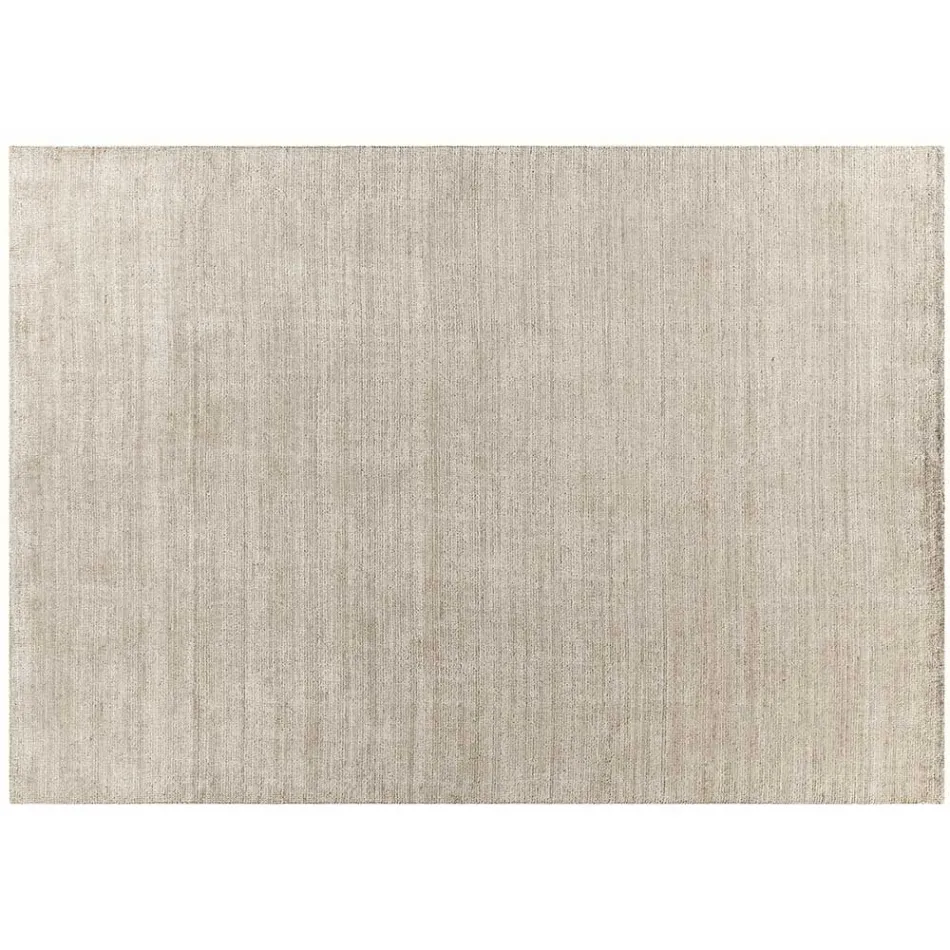 Handgefertigter Teppich, gewebt in Indien, hochwertige Wolle und Bambusseide – Anella Viadurini