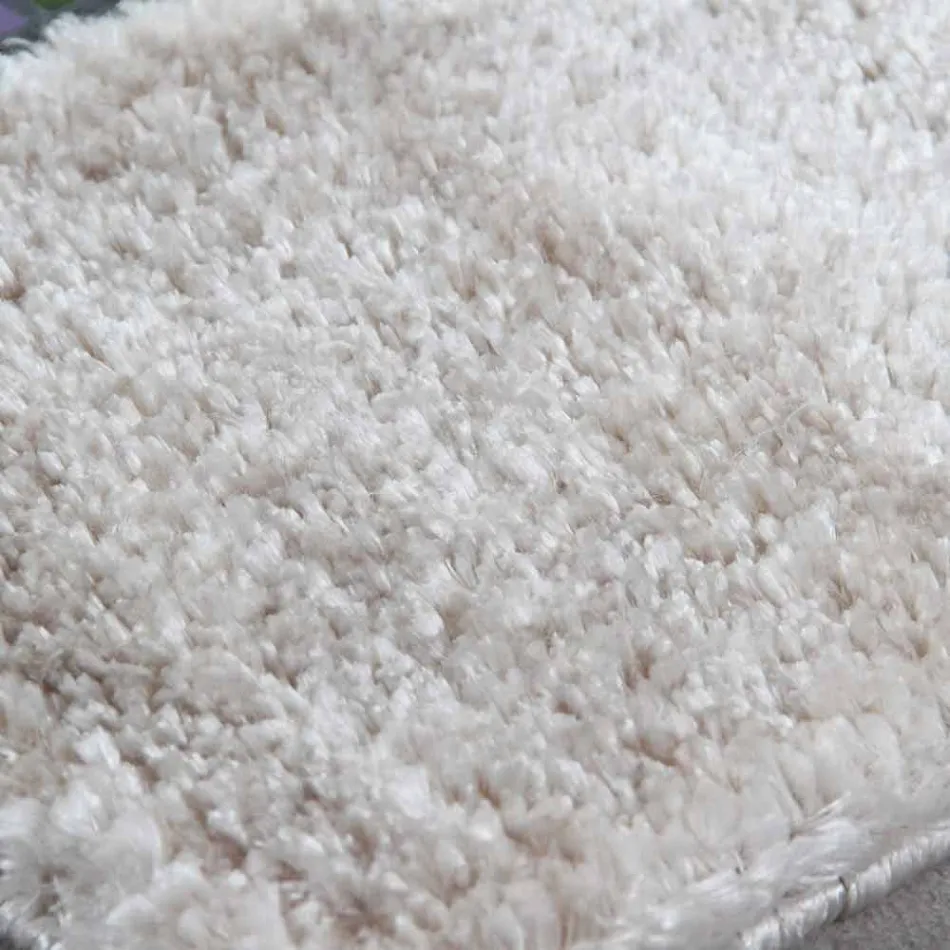 Großer Teppich aus modernem Design aus Seide und Baumwolle, gefärbtes langes Haar - Etesia Viadurini