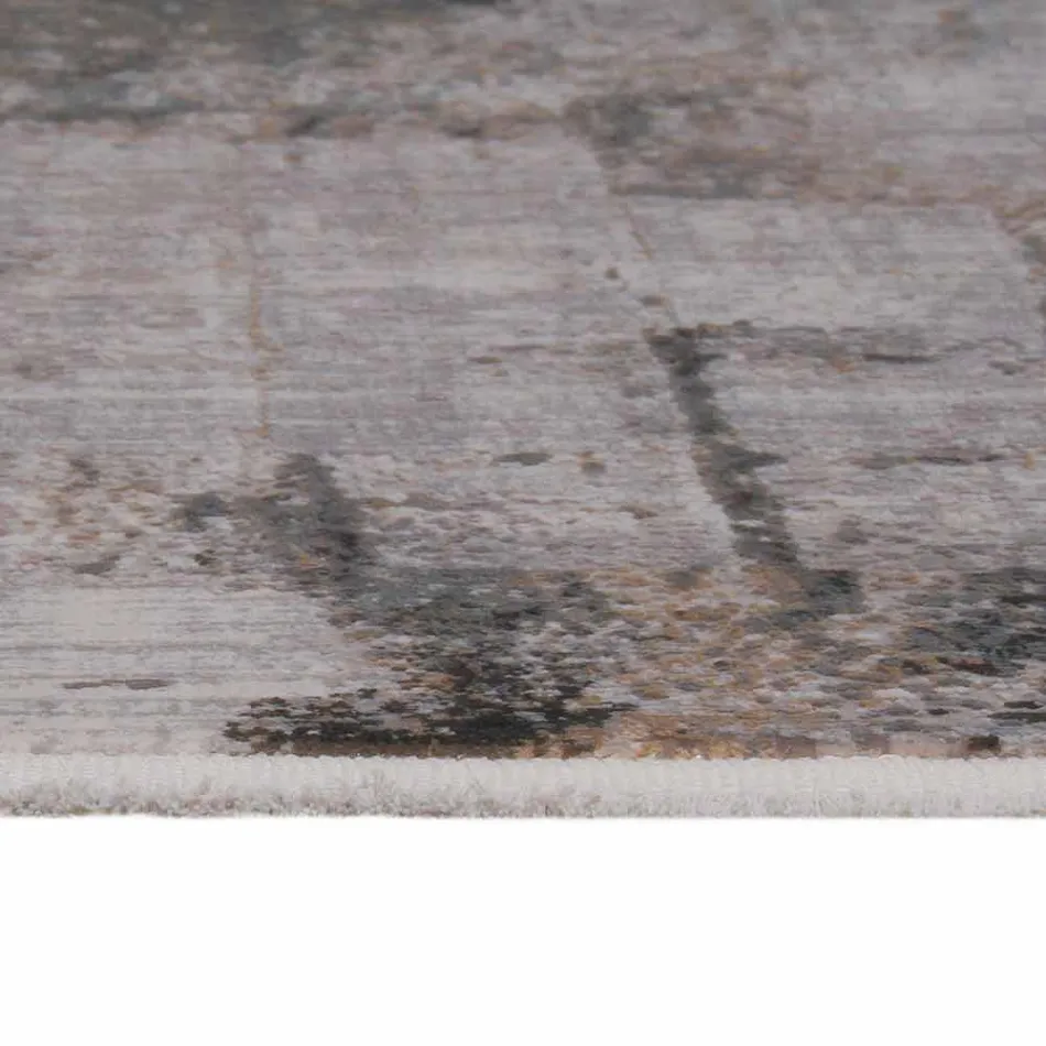 Rutschfester Teppich in Grau-Beige aus Viskose und Acryl mit Design - Präsident Viadurini