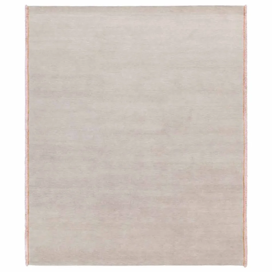 Teppich aus Viskose und Baumwolle mit farbigen Fransen in modernem Seidendesign - Garbino Viadurini