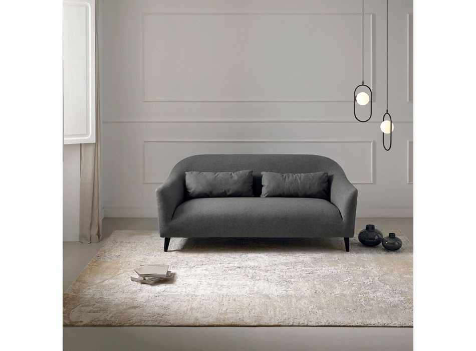 Modernes Design Eleganter Teppich für Wohnzimmer in Bambusseide und Wolle - Pascha