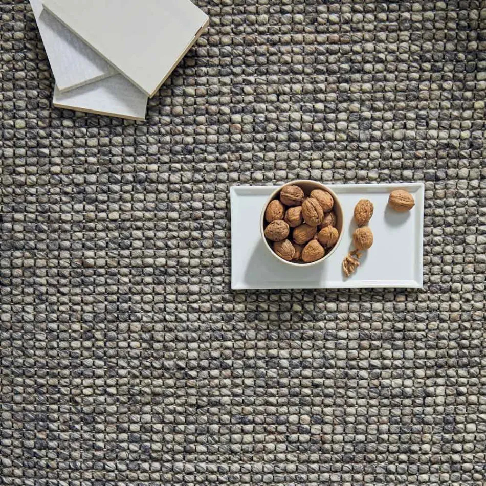 Moderner handgewebter Teppich aus Wolle und Baumwolle für das Wohnzimmer – Relict Viadurini