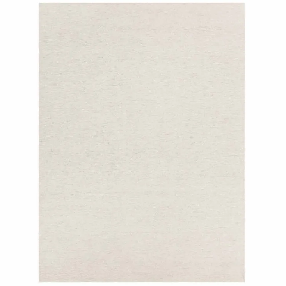 Rechteckiger Teppich in Woll- und Baumwollbraun oder Creme von modernem Design - Kuta Viadurini