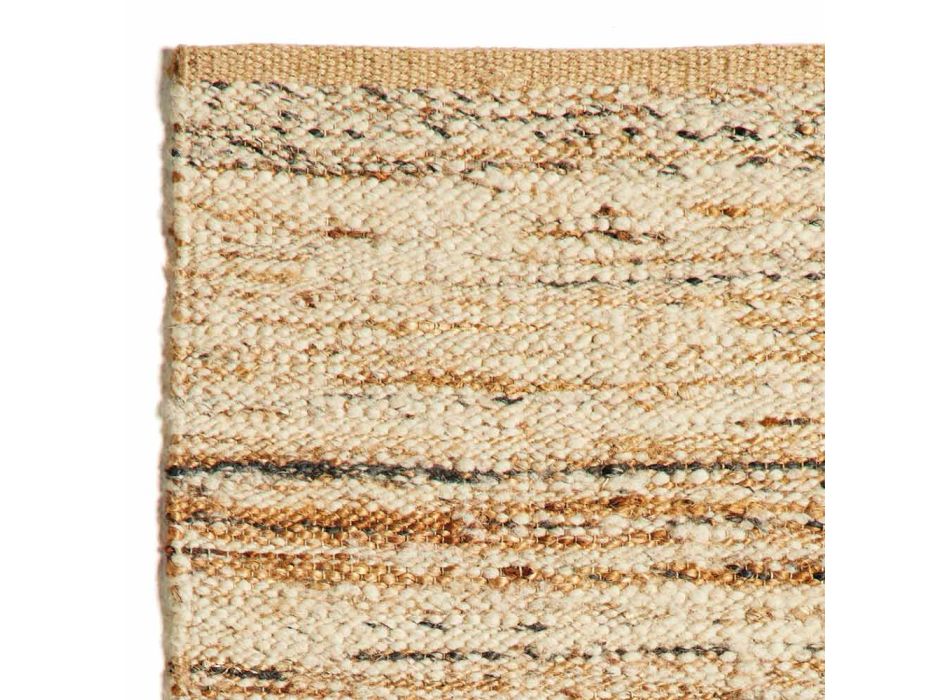 Rechteckiger Teppich aus modernem Design aus Wolle, Jute und Baumwolle für Wohnzimmer - Remino