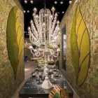 Wohnzimmerteppich in Blattform aus handgetufteter Wolle Made in Italy - Acino Viadurini