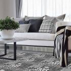 Design Wohnzimmer Teppich aus PVC und Polyester mit Fantasy - Pita Viadurini