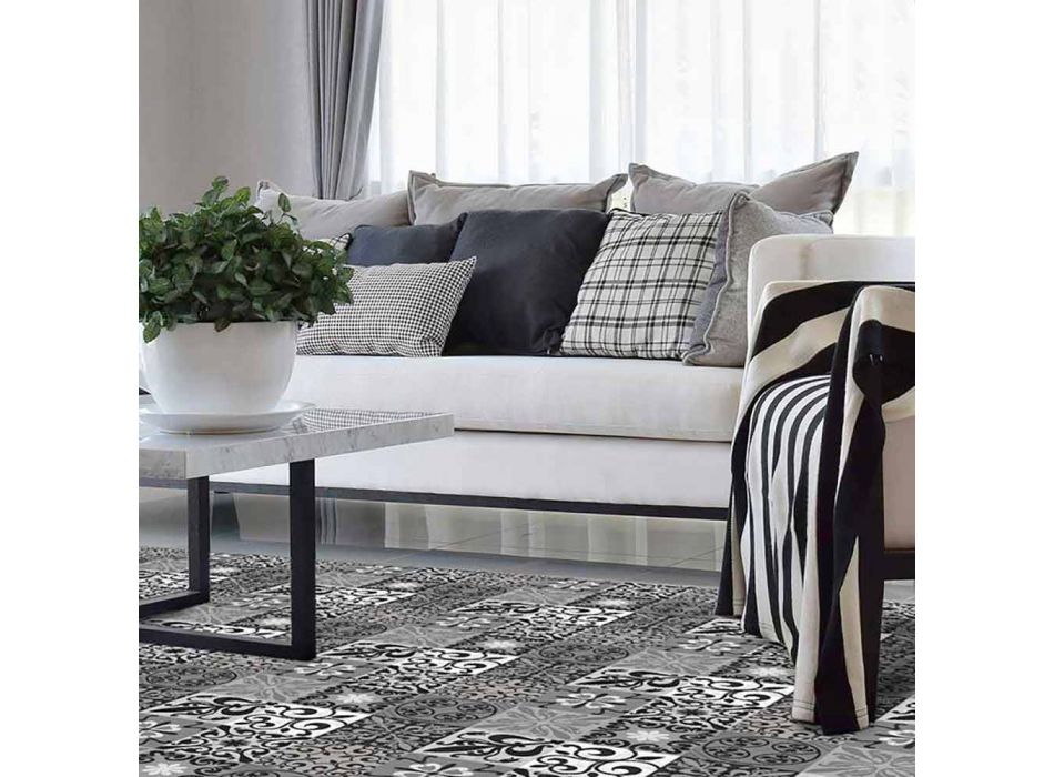 Design Wohnzimmer Teppich aus PVC und Polyester mit Fantasy - Pita Viadurini