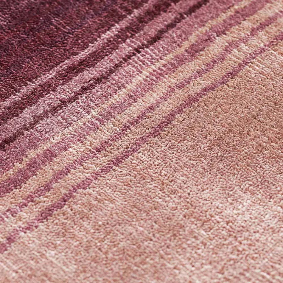 Handgefertigter Wohnzimmerteppich aus hochwertiger Viskose, gewebt in Indien – Bonnet Viadurini