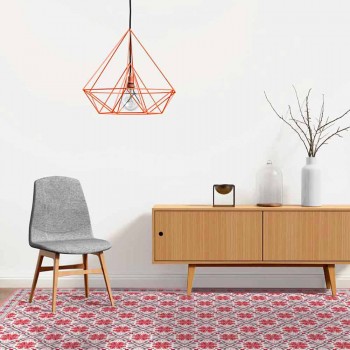 Design Wohnzimmer Teppich in rechteckigen Vinyl-Muster - Petunia