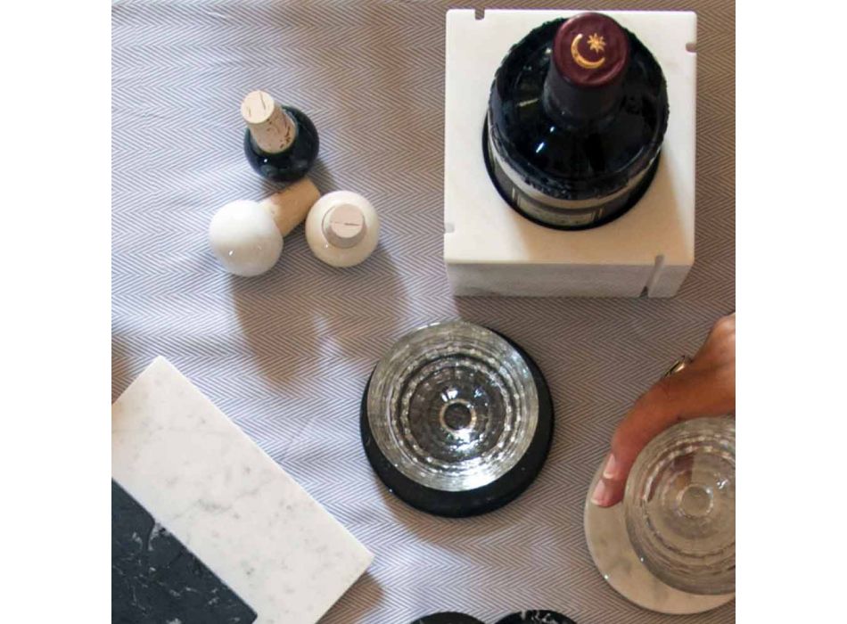 Weinverschluss aus farbigem Marmor und Kork, italienisches Design 6 Stück - Pact Viadurini