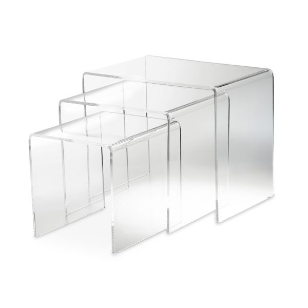 Wohnzimmer couchtische aus transparentem minimal acryl kristall 3 stück - cecco