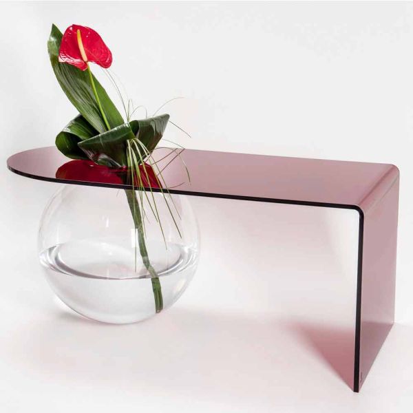 Moderner geschwungener plexiglas-couchtisch, hergestellt in italien, bolly