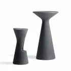 Hoher Couchtisch im Freien aus Polyethylen mit runder Platte Made in Italy - Desmond Viadurini