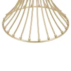 Runder hoher Couchtisch aus goldenem Eisen mit Kugeln und Rauchglasplatte - Dexter Viadurini