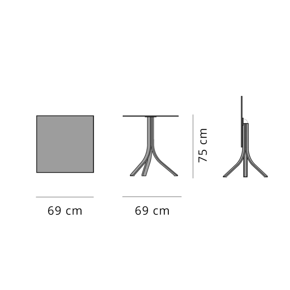 Bartisch für den Außenbereich mit 3 verstellbaren Aluminiumbeinen in 2 Ausführungen – Filomena Viadurini