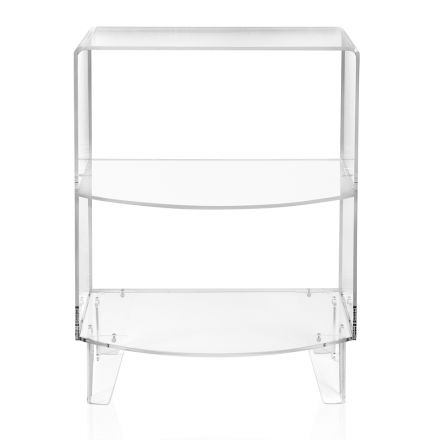 Niedriger Nachttisch aus transparentem Plexiglas Made in Italy - Alamin Viadurini