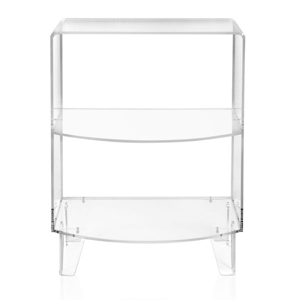 Niedriger nachttisch aus transparentem plexiglas made in italy - alamin
