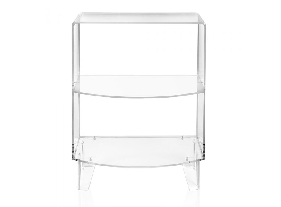 Niedriger Nachttisch aus transparentem Plexiglas Made in Italy - Alamin Viadurini