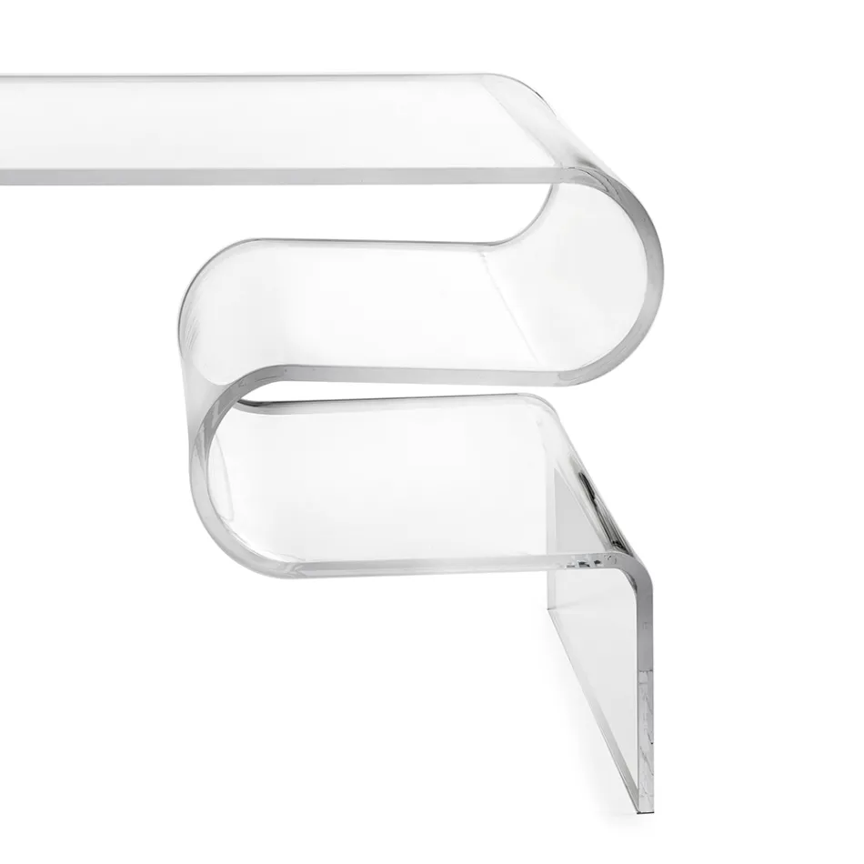Dennis Couchtisch aus transparentem Plexiglas, hergestellt in Italien Viadurini
