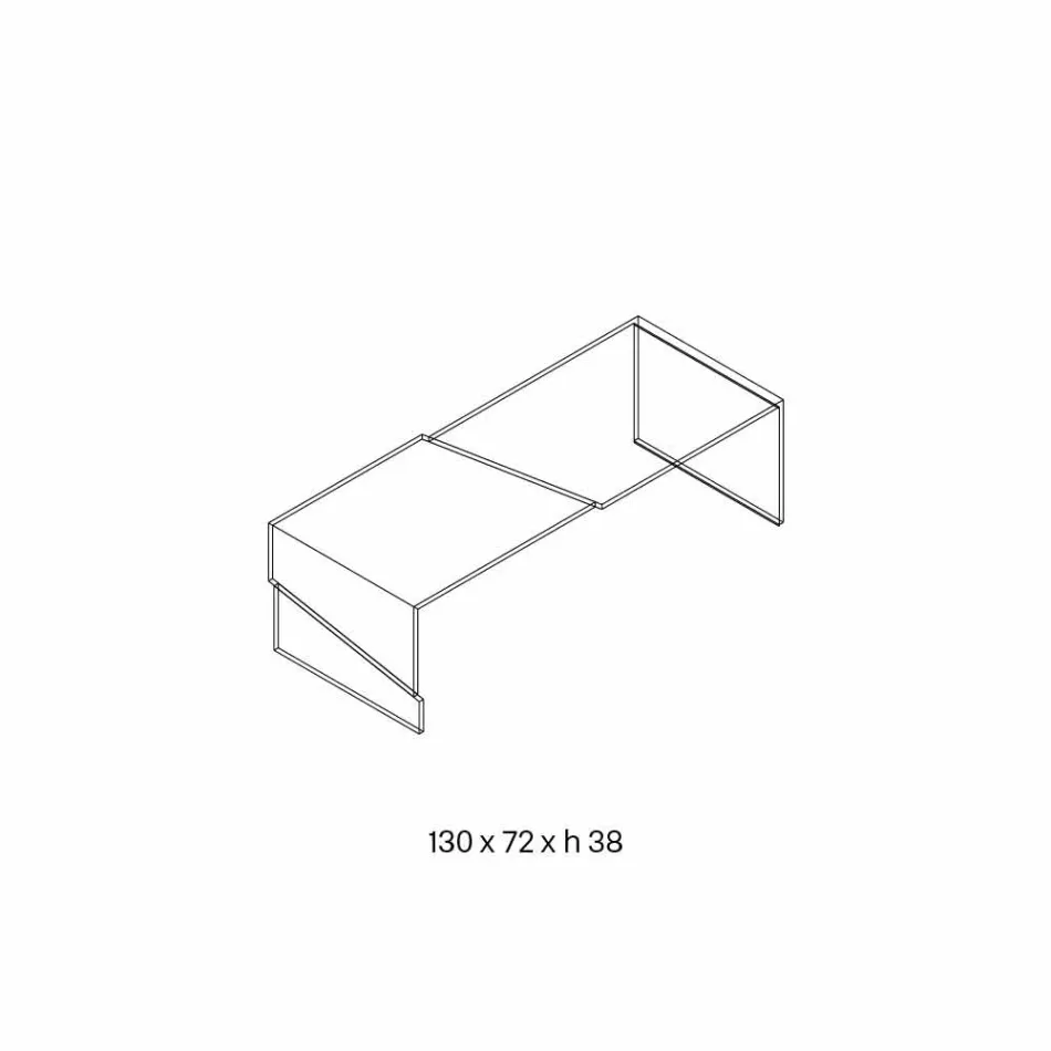 Niedriger Couchtisch für Wohnzimmer aus transparentem Freischwingerglas - Rabatt Viadurini