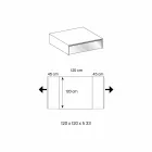 Niedriger Wohnzimmertisch aus Rauchglas und Holzschubladen 3 Größen - Mantra Viadurini