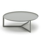 Niedriger runder Tisch im Freien aus farbigem Metall Made in Italy - Stephane Viadurini