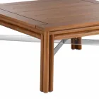 Niedriger quadratischer Couchtisch für Wohnzimmer im Freien in natürlichem oder schwarzem Holz - Suzana Viadurini