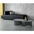 Niedriger Couchtisch Wohnzimmer Keramikplatte und Beine aus Rauchglas 3 Größen - Zufällig Viadurini