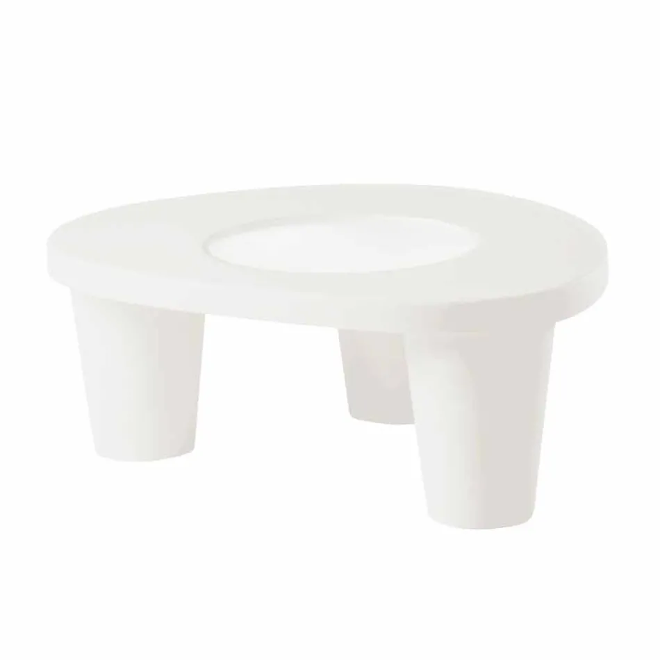 Niedriger Tisch Low Slide Lita Tisch Polyethylen und Glas aus Italien Viadurini