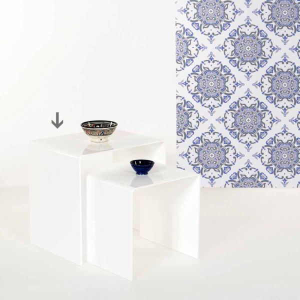Weißer couchtisch 50x50cm im modernen design terry big, made in italy