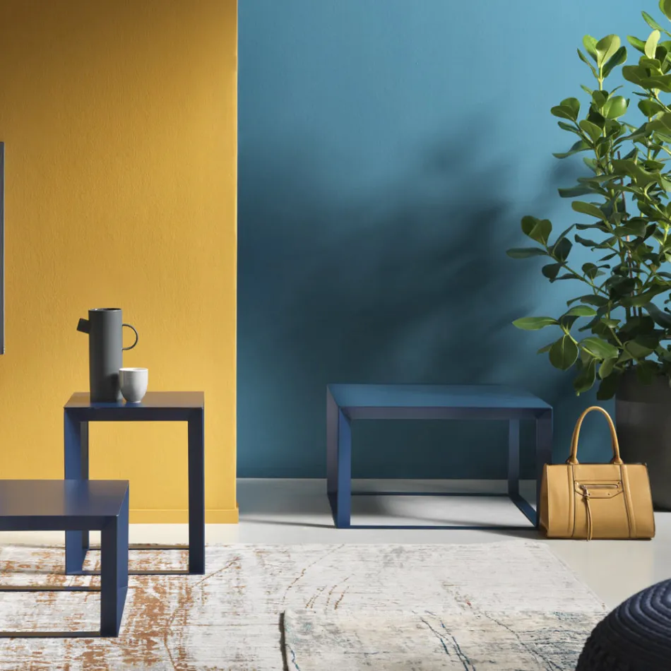 Quadratischer Couchtisch aus Metall in 2 Größen – Josyane Viadurini