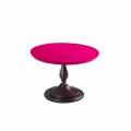 Cocktail Couchtisch, rosa lackierte Tischplatte, Durchmesser 70cm, Nik