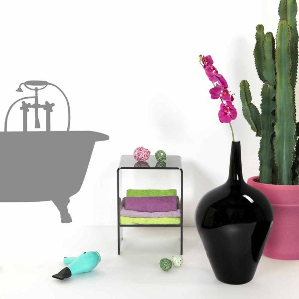 Mimi modernes design transparent geräucherte couchtisch / nachttisch, made in italy