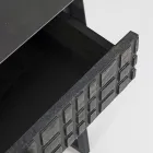 Nachttisch aus Stahl und Mangoholz im ethnischen Design - Mireo Viadurini