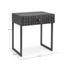 Nachttisch aus Stahl und Mangoholz im ethnischen Design - Mireo Viadurini