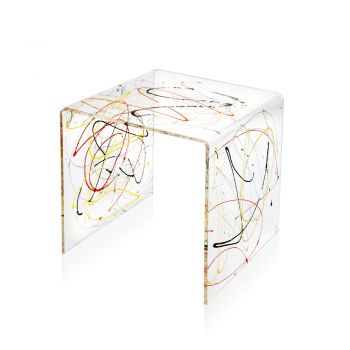 Nachttisch aus transparentem und farbigem Plexiglas 2 Größen - Pelere