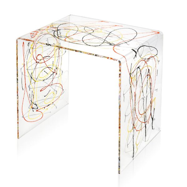 Nachttisch aus transparentem und farbigem plexiglas 2 größen - pelere