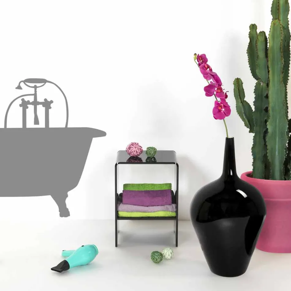 Mimi moderner Entwurf schwarzer Kaffeetisch / Nachttisch, hergestellt in Italien Viadurini